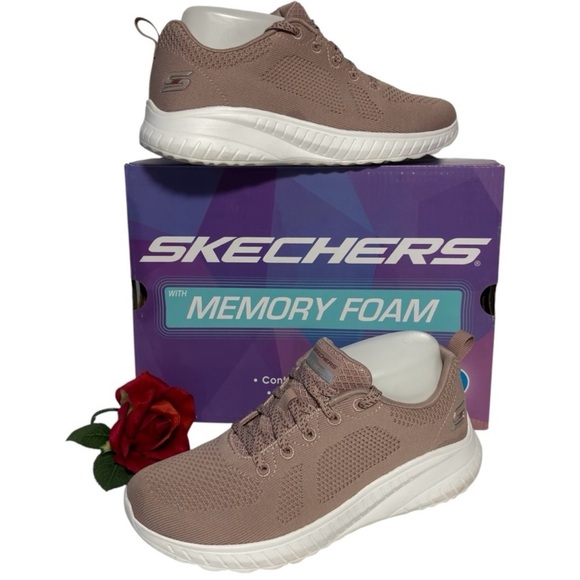 Skechers Lite-weight BOBS Sport Squad Chaos 6.5 Memory Foam Lace up sneaker MVE - Picture 1 of 16